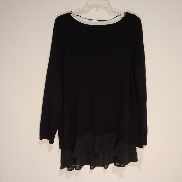Charter Club 2X Black Layered Look Sweater Top NWT - Picture 8 of 15